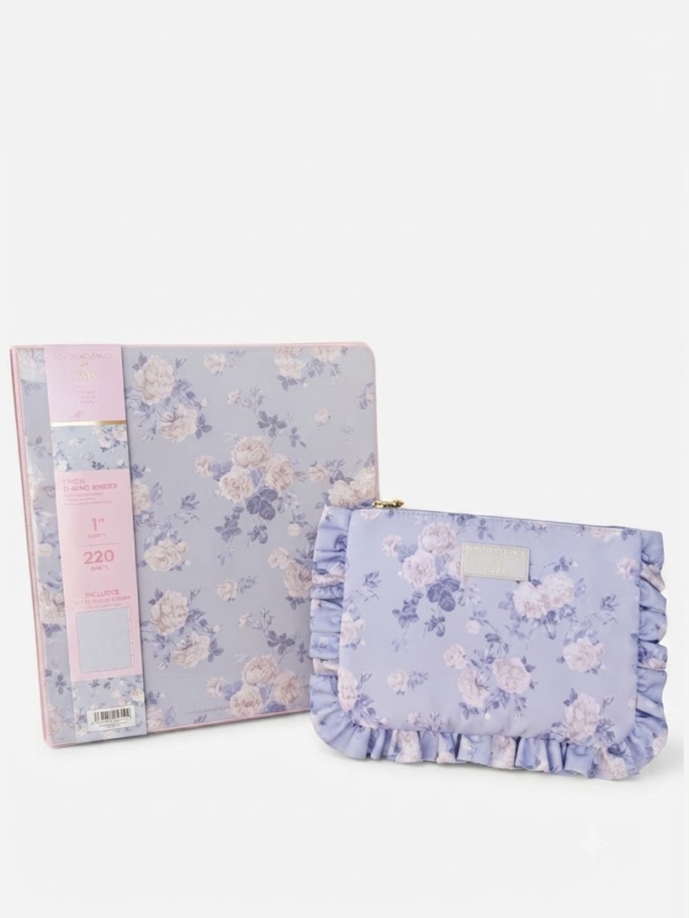 LoveShackFancy Everblooming Rosettes Binder and Flat Zip Pencil Case